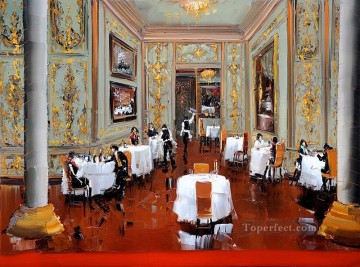 Artworks in 150 Subjects Painting - cafe restaurant 2 Kal Gajoum textured